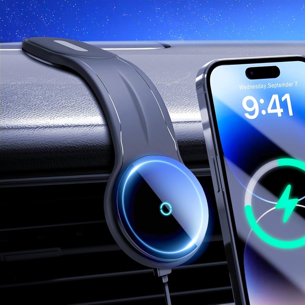 15W Magnetic Wireless Charging Car Phone Mount